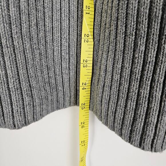 CAbi Eden Pullover Turtleneck Knit Sweater Gray Floral Flare Sleeve Large Casual - Picture 14 of 14